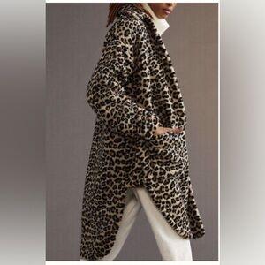 NWT Anthropologie Pilcro Leopard Sherpa Duster Jacket. Size S.